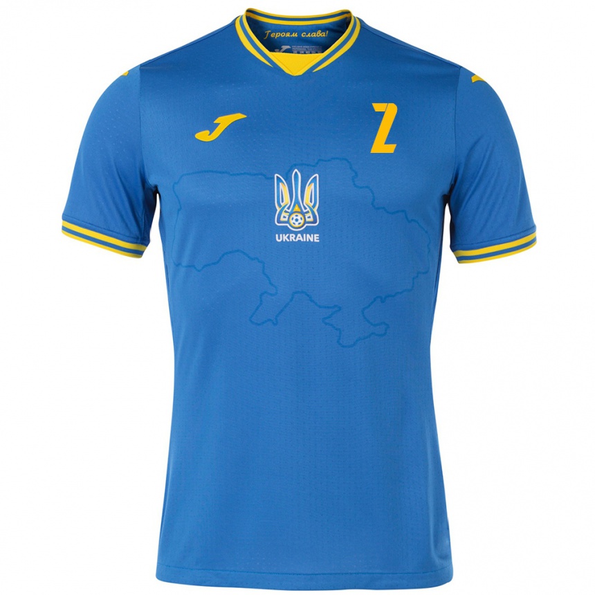 Kids Football Ukraine Anton Drozd #2 Blue Away Jersey 24-26 T-Shirt Za