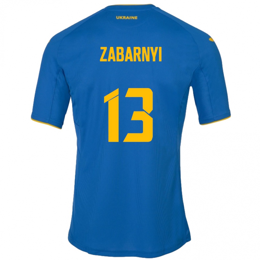 Kids Football Ukraine Ilya Zabarnyi #13 Blue Away Jersey 24-26 T-Shirt Za