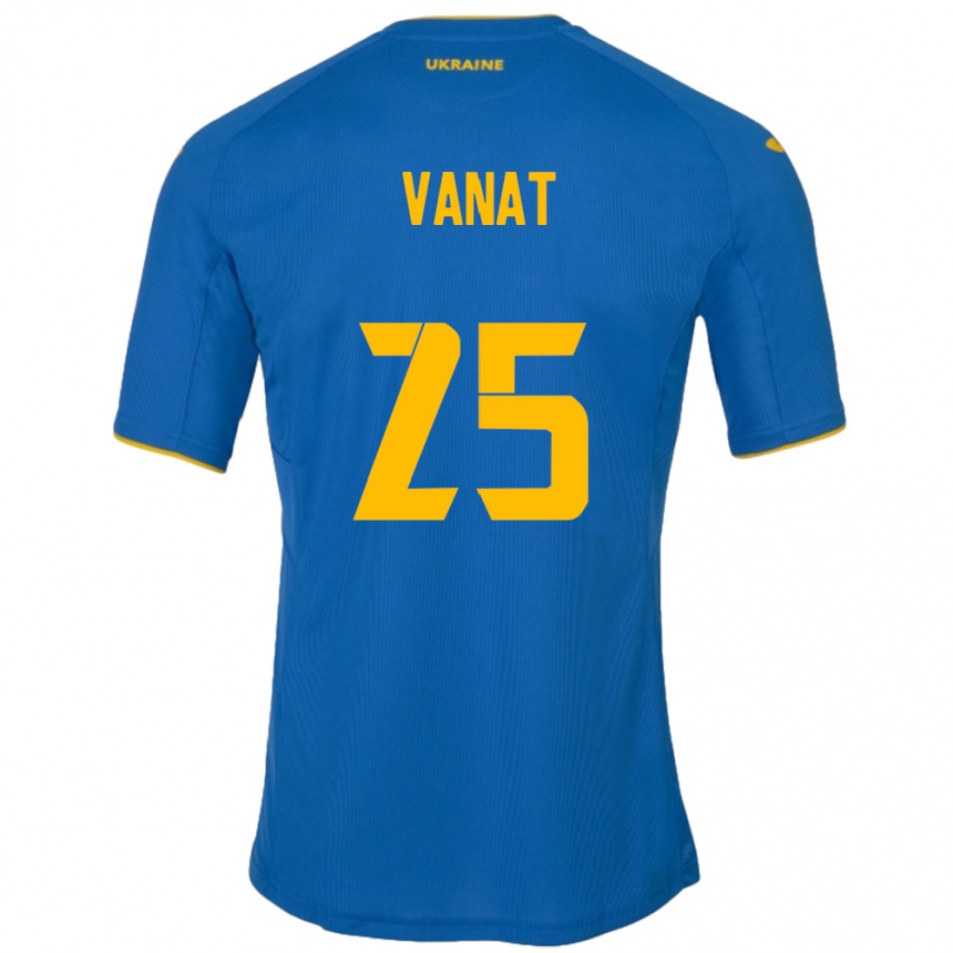 Kids Football Ukraine Vladyslav Vanat #25 Blue Away Jersey 24-26 T-Shirt Za