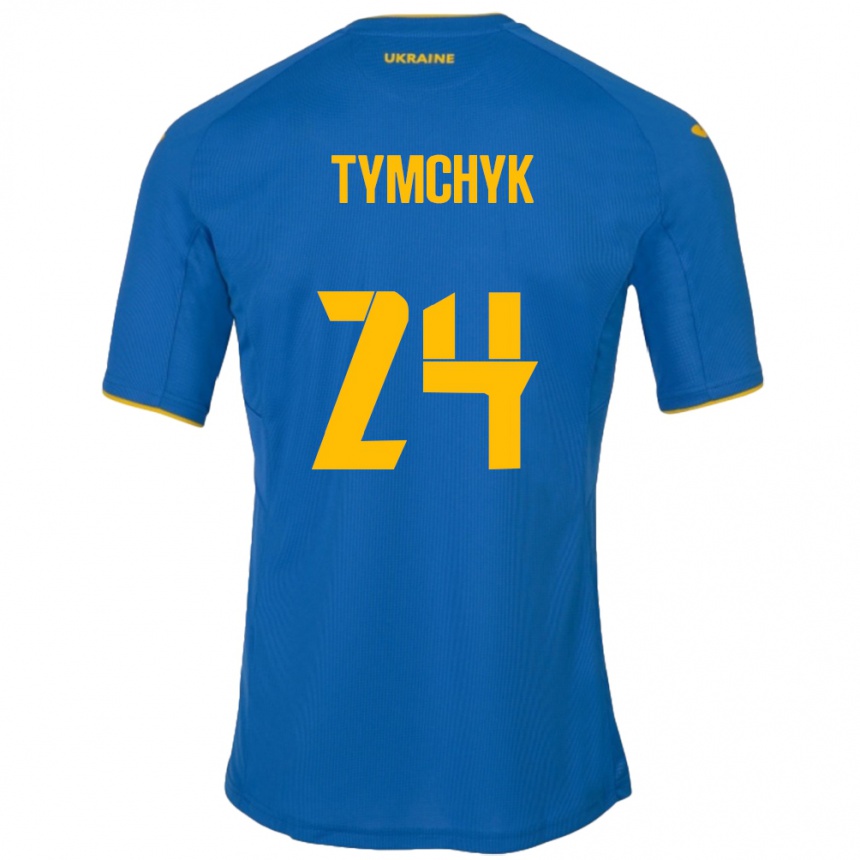 Kids Football Ukraine Oleksandr Tymchyk #24 Blue Away Jersey 24-26 T-Shirt Za