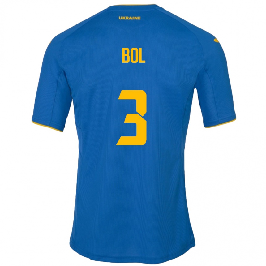 Kids Football Ukraine Anton Bol #3 Blue Away Jersey 24-26 T-Shirt Za