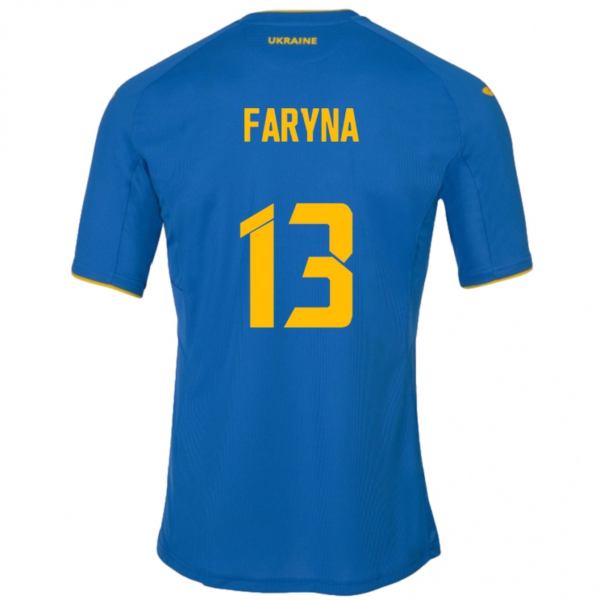 Kids Football Ukraine Maryan Faryna #13 Blue Away Jersey 24-26 T-Shirt Za