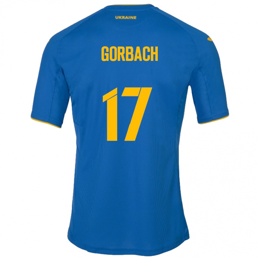 Kids Football Ukraine Igor Gorbach #17 Blue Away Jersey 24-26 T-Shirt Za