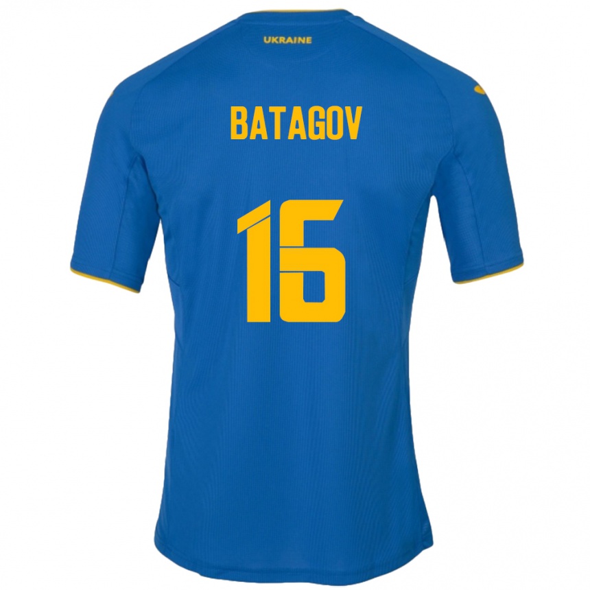 Kids Football Ukraine Arseniy Batagov #16 Blue Away Jersey 24-26 T-Shirt Za