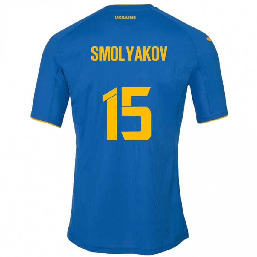 Kids Football Ukraine Artem Smolyakov #15 Blue Away Jersey 24-26 T-Shirt Za