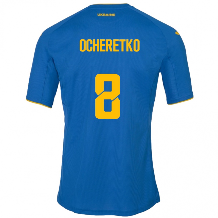 Kids Football Ukraine Oleg Ocheretko #8 Blue Away Jersey 24-26 T-Shirt Za