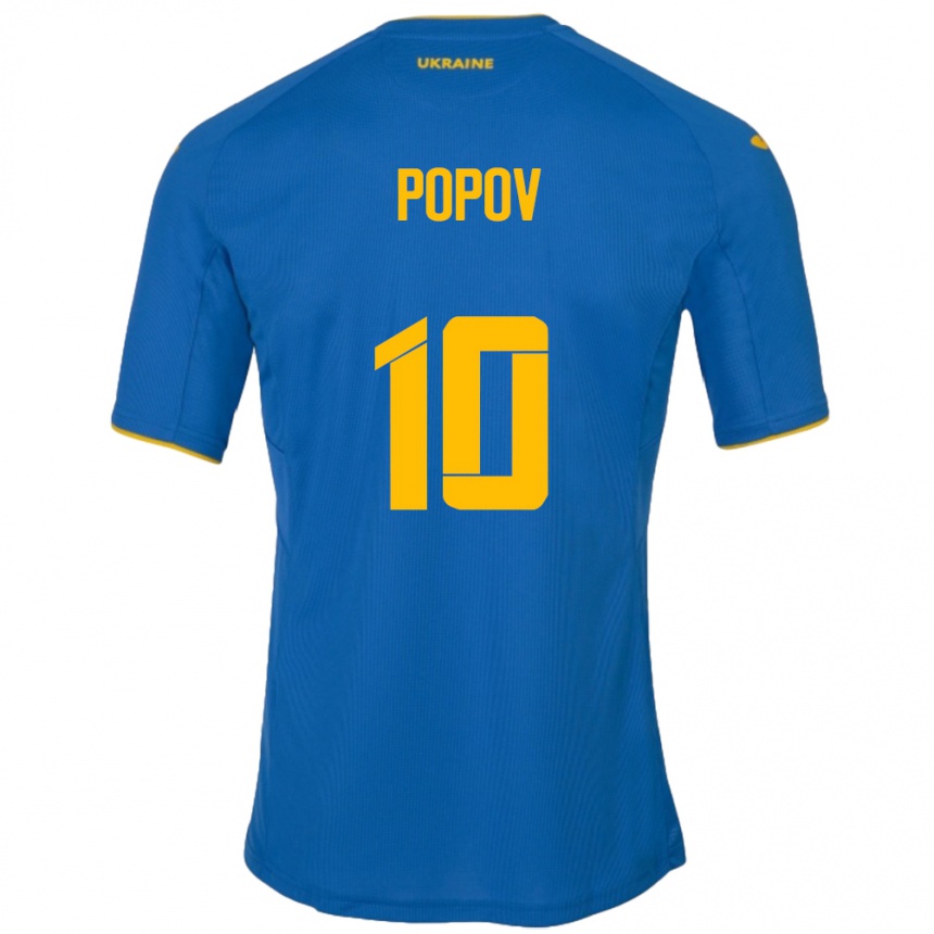 Kids Football Ukraine Bogdan Popov #10 Blue Away Jersey 24-26 T-Shirt Za