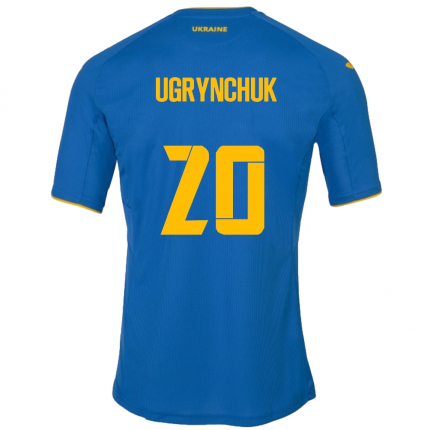 Kids Football Ukraine Artem Ugrynchuk #20 Blue Away Jersey 24-26 T-Shirt Za