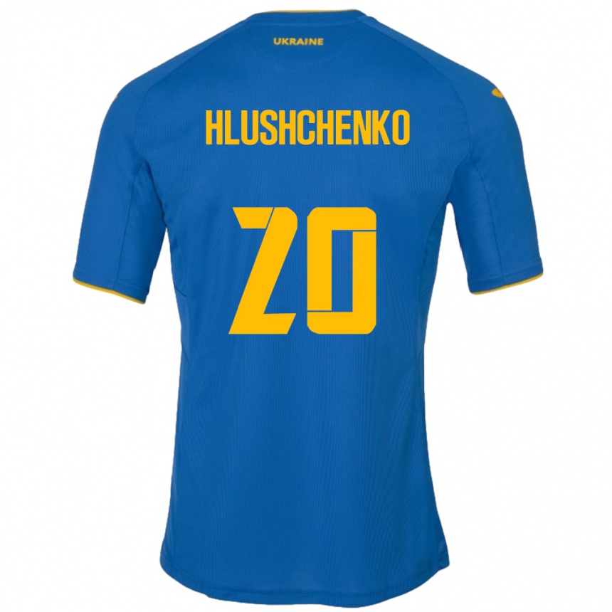 Kids Football Ukraine Inna Hlushchenko #20 Blue Away Jersey 24-26 T-Shirt Za