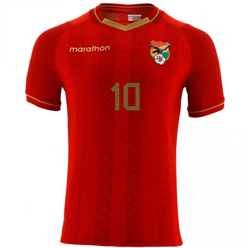 Kids Football Bolivia Ramiro Vaca #10 Red Away Jersey 24-26 T-Shirt Za