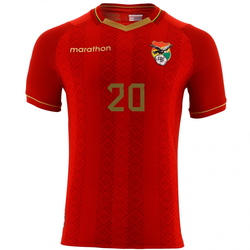 Kids Football Bolivia Pablo Vaca #20 Red Away Jersey 24-26 T-Shirt Za