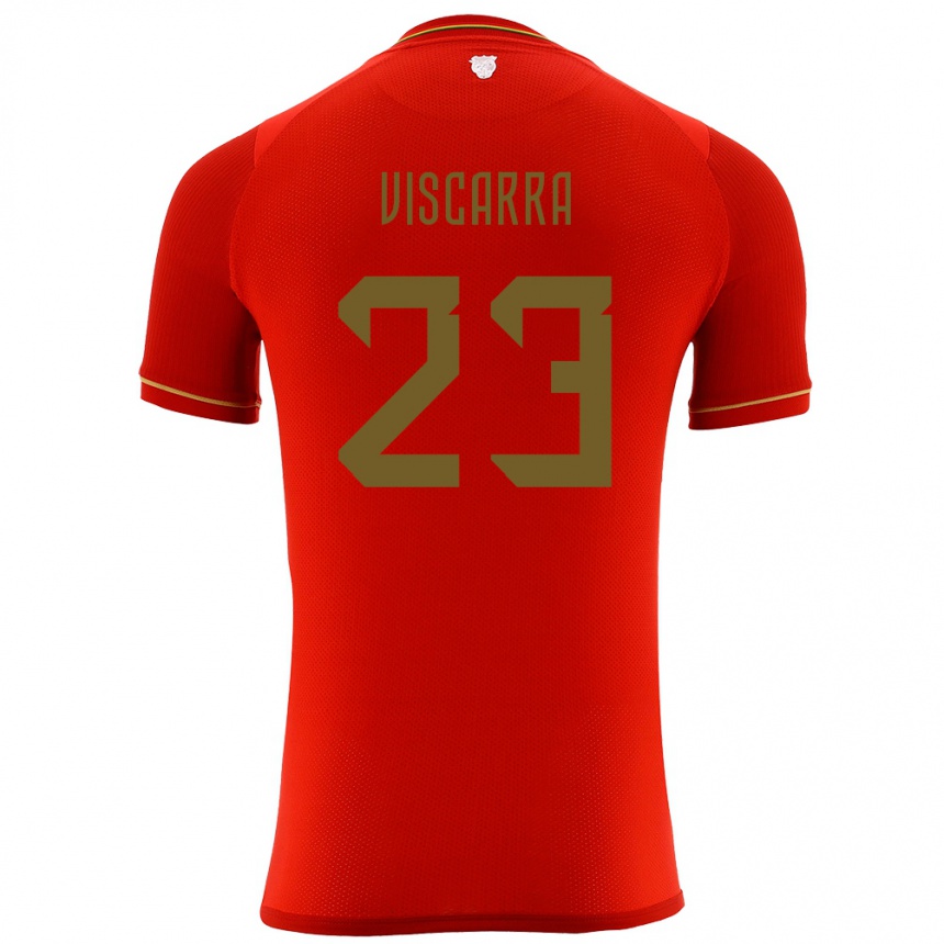 Kids Football Bolivia Guillermo Viscarra #23 Red Away Jersey 24-26 T-Shirt Za