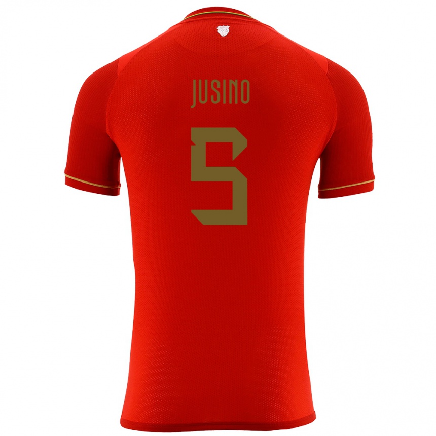 Kids Football Bolivia Adrián Jusino #5 Red Away Jersey 24-26 T-Shirt Za