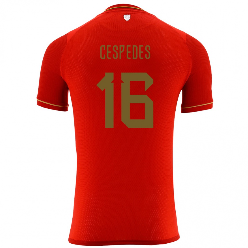 Kids Football Bolivia Boris Céspedes #16 Red Away Jersey 24-26 T-Shirt Za