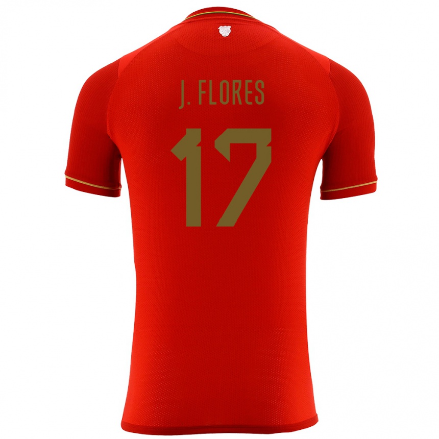 Kids Football Bolivia José Flores #17 Red Away Jersey 24-26 T-Shirt Za