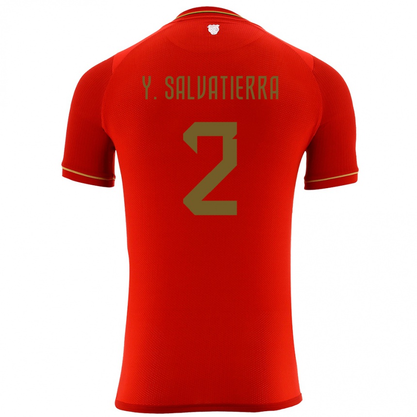 Kids Football Bolivia Yuditaz Jimena Salvatierra #2 Red Away Jersey 24-26 T-Shirt Za