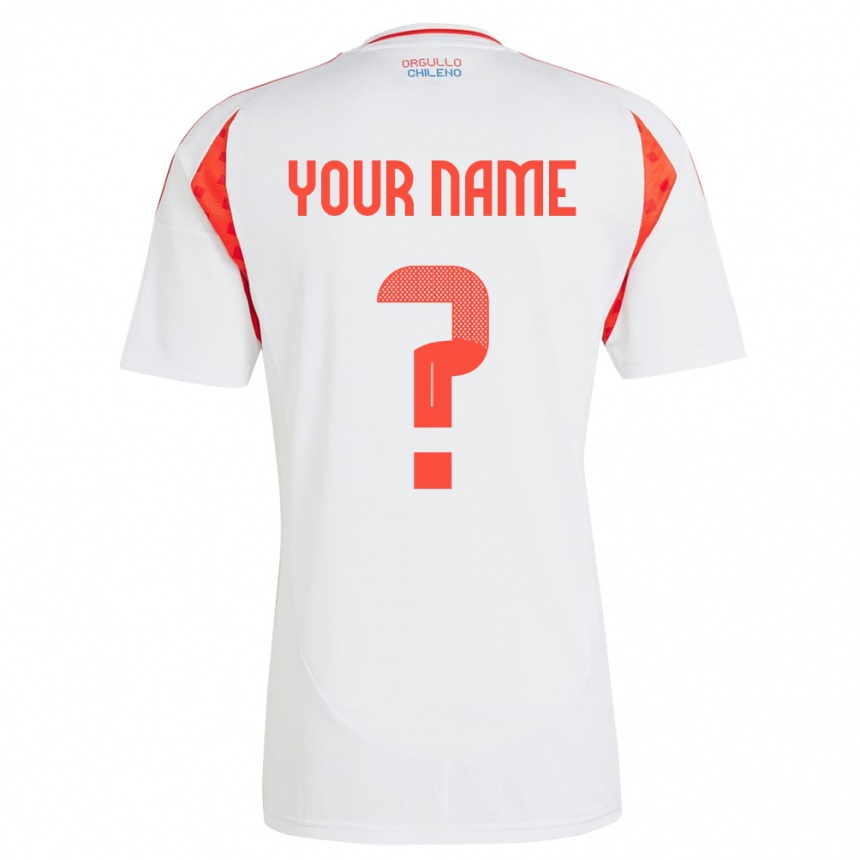 Kids Football Chile Your Name #0 White Away Jersey 24-26 T-Shirt Za