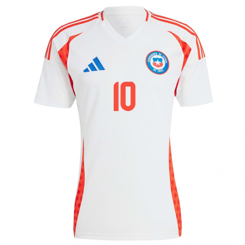 Kids Football Chile Alexis Sánchez #10 White Away Jersey 24-26 T-Shirt Za