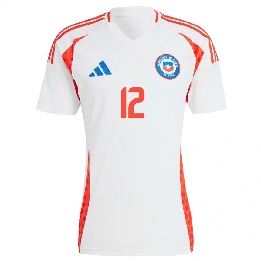 Kids Football Chile Gabriela Bórquez #12 White Away Jersey 24-26 T-Shirt Za