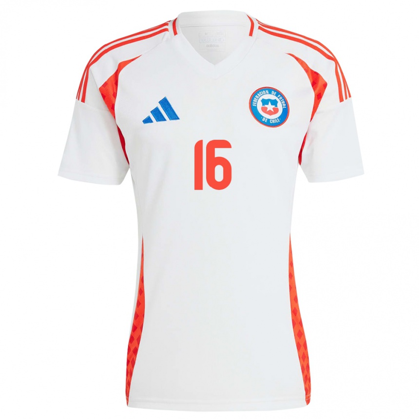 Kids Football Chile Isidora Olave #16 White Away Jersey 24-26 T-Shirt Za