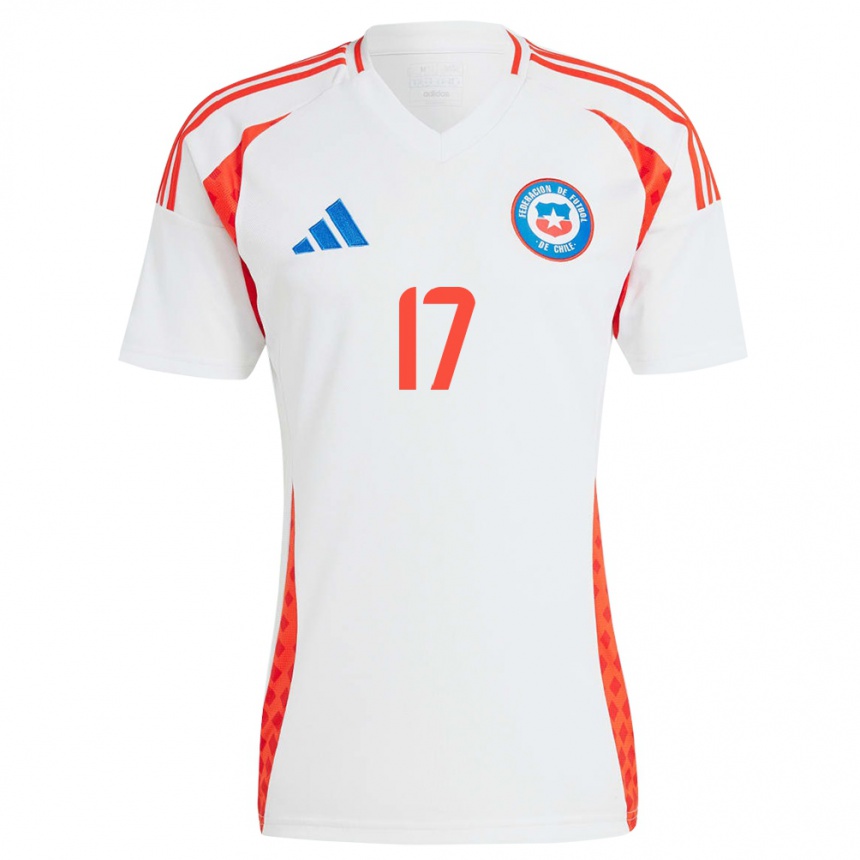 Kids Football Chile Fernanda Hidalgo #17 White Away Jersey 24-26 T-Shirt Za