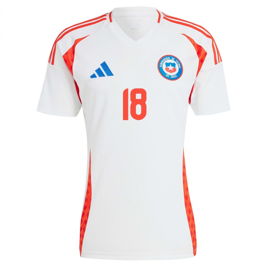 Kids Football Chile Oliver Ramis #18 White Away Jersey 24-26 T-Shirt Za