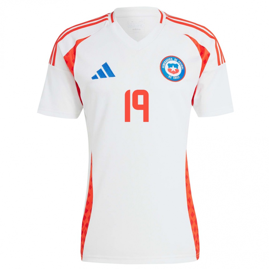 Kids Football Chile Catalina Figueroa #19 White Away Jersey 24-26 T-Shirt Za