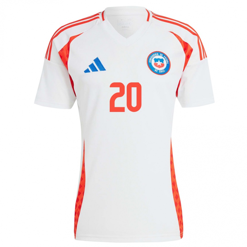 Kids Football Chile Benjamín Castro #20 White Away Jersey 24-26 T-Shirt Za