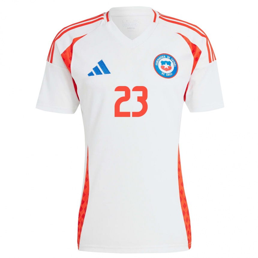 Kids Football Chile Francisco Valdés #23 White Away Jersey 24-26 T-Shirt Za