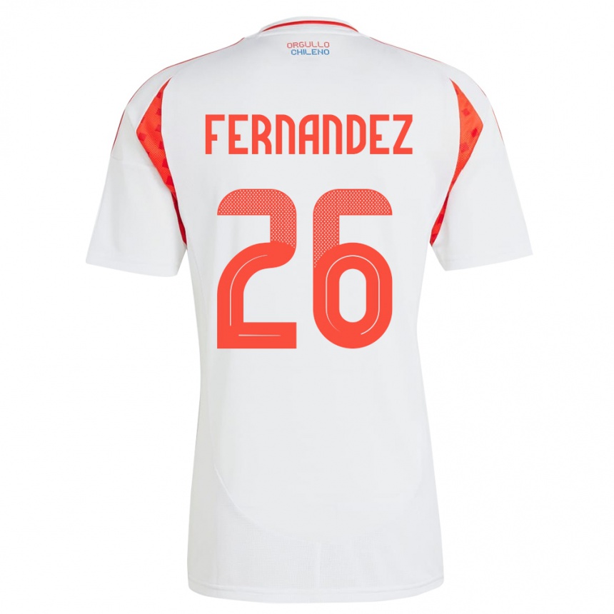 Kids Football Chile Nicolás Fernández #26 White Away Jersey 24-26 T-Shirt Za