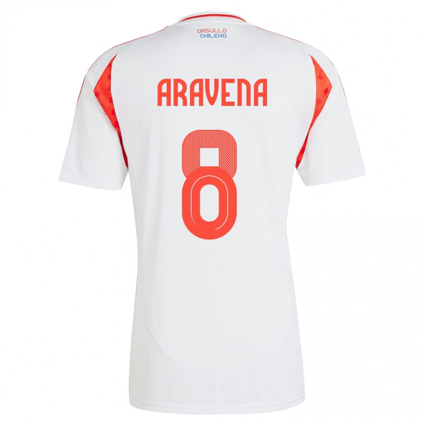 Kids Football Chile Alexander Aravena #8 White Away Jersey 24-26 T-Shirt Za