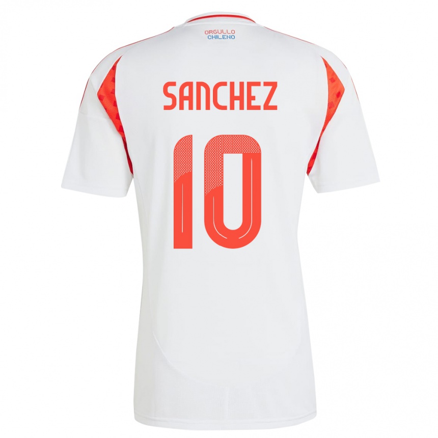 Kids Football Chile Alexis Sánchez #10 White Away Jersey 24-26 T-Shirt Za