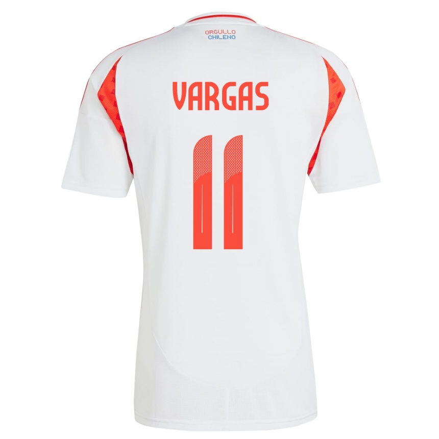 Kids Football Chile Eduardo Vargas #11 White Away Jersey 24-26 T-Shirt Za