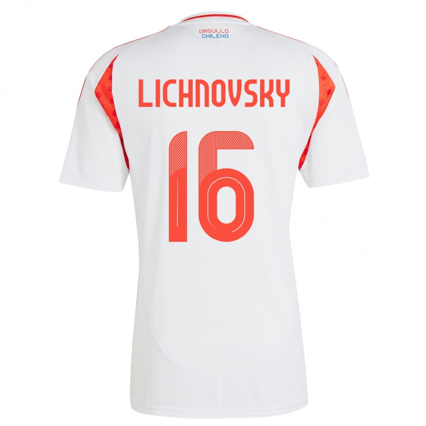 Kids Football Chile Igor Lichnovsky #16 White Away Jersey 24-26 T-Shirt Za