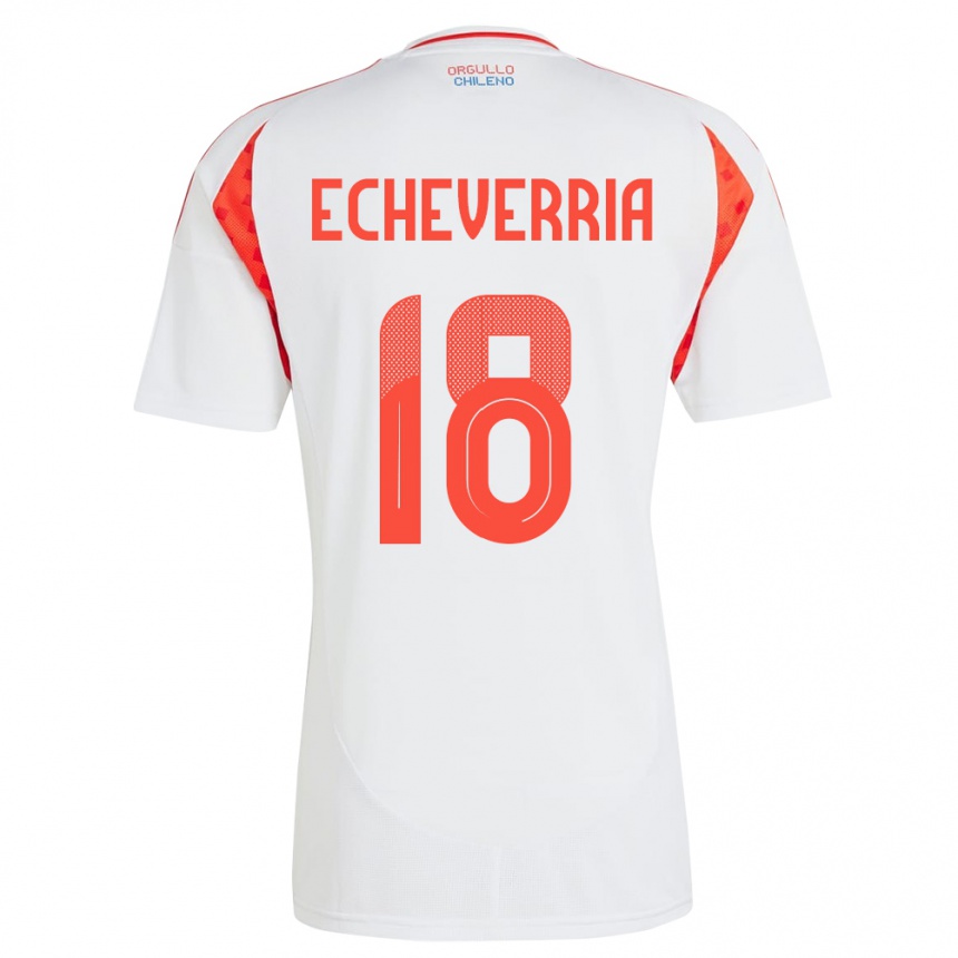 Kids Football Chile Rodrigo Echeverría #18 White Away Jersey 24-26 T-Shirt Za