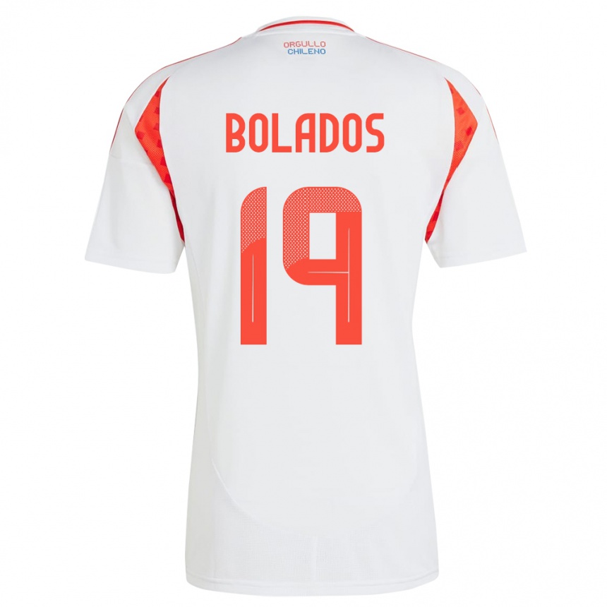 Kids Football Chile Marcos Bolados #19 White Away Jersey 24-26 T-Shirt Za