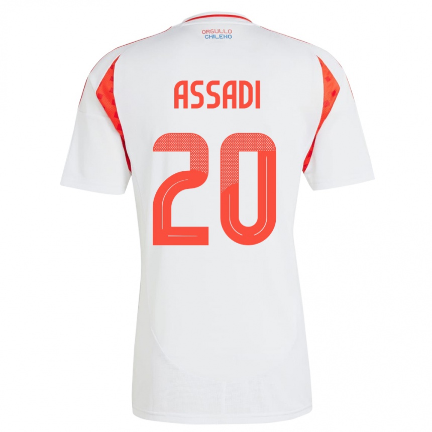 Kids Football Chile Lucas Assadi #20 White Away Jersey 24-26 T-Shirt Za