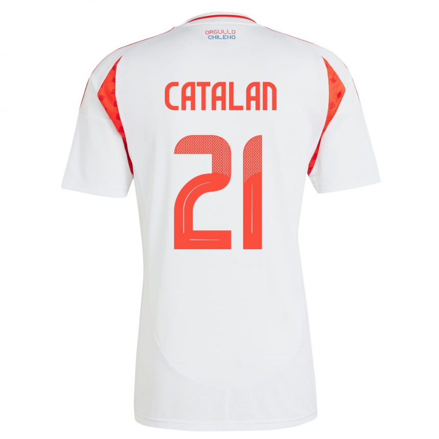 Kids Football Chile Matías Catalán #21 White Away Jersey 24-26 T-Shirt Za