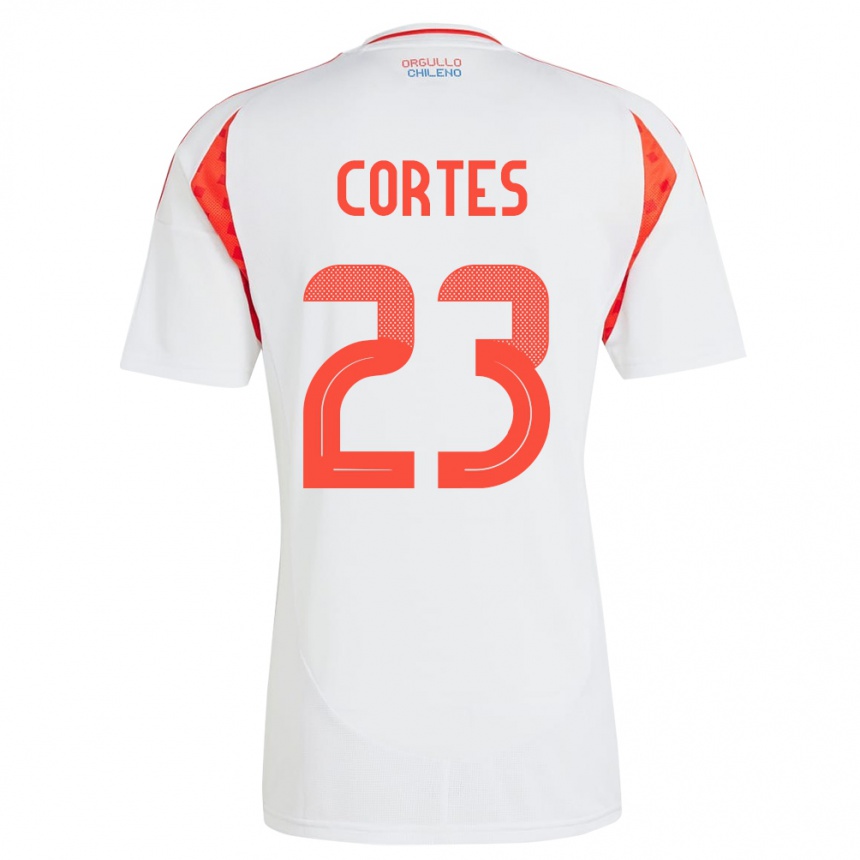 Kids Football Chile Brayan Cortés #23 White Away Jersey 24-26 T-Shirt Za