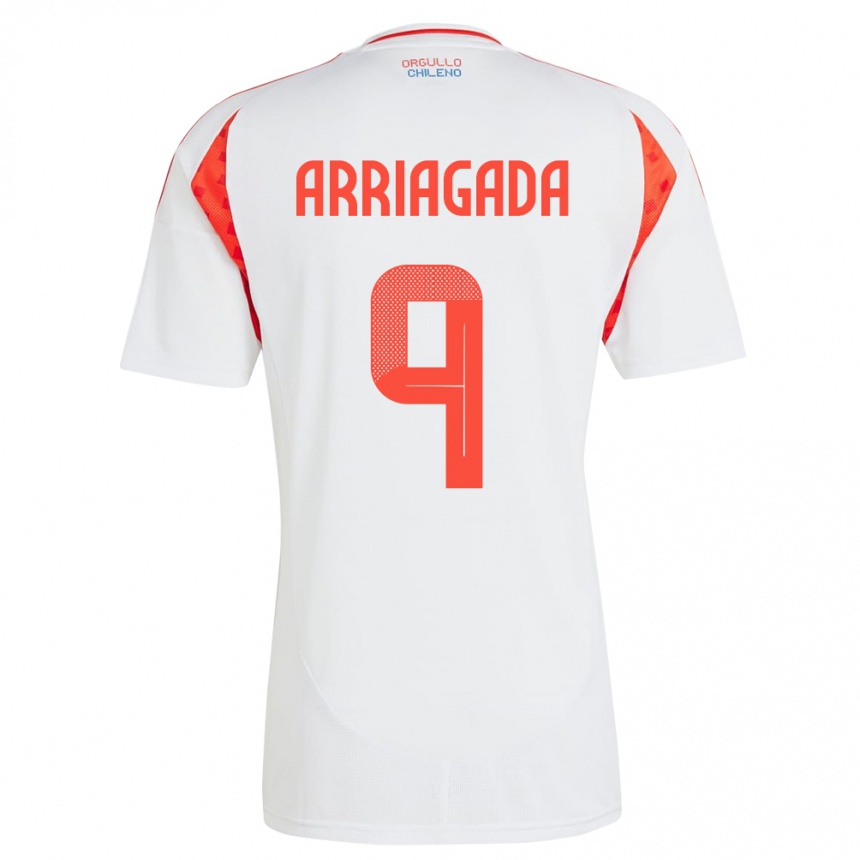 Kids Football Chile Luciano Arriagada #9 White Away Jersey 24-26 T-Shirt Za