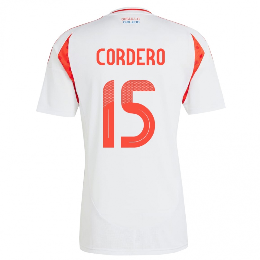 Kids Football Chile Renato Cordero #15 White Away Jersey 24-26 T-Shirt Za