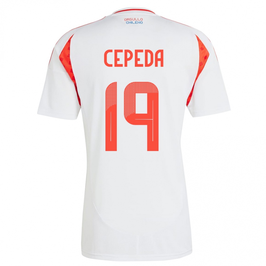 Kids Football Chile Lucas Cepeda #19 White Away Jersey 24-26 T-Shirt Za