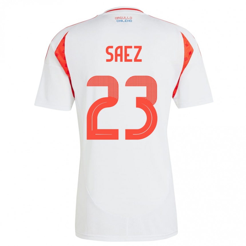 Kids Football Chile Ignacio Sáez #23 White Away Jersey 24-26 T-Shirt Za