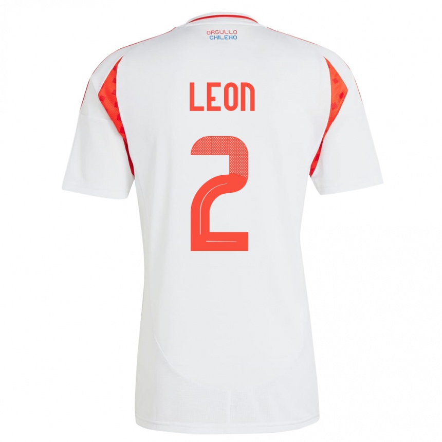 Kids Football Chile Maicol León #2 White Away Jersey 24-26 T-Shirt Za