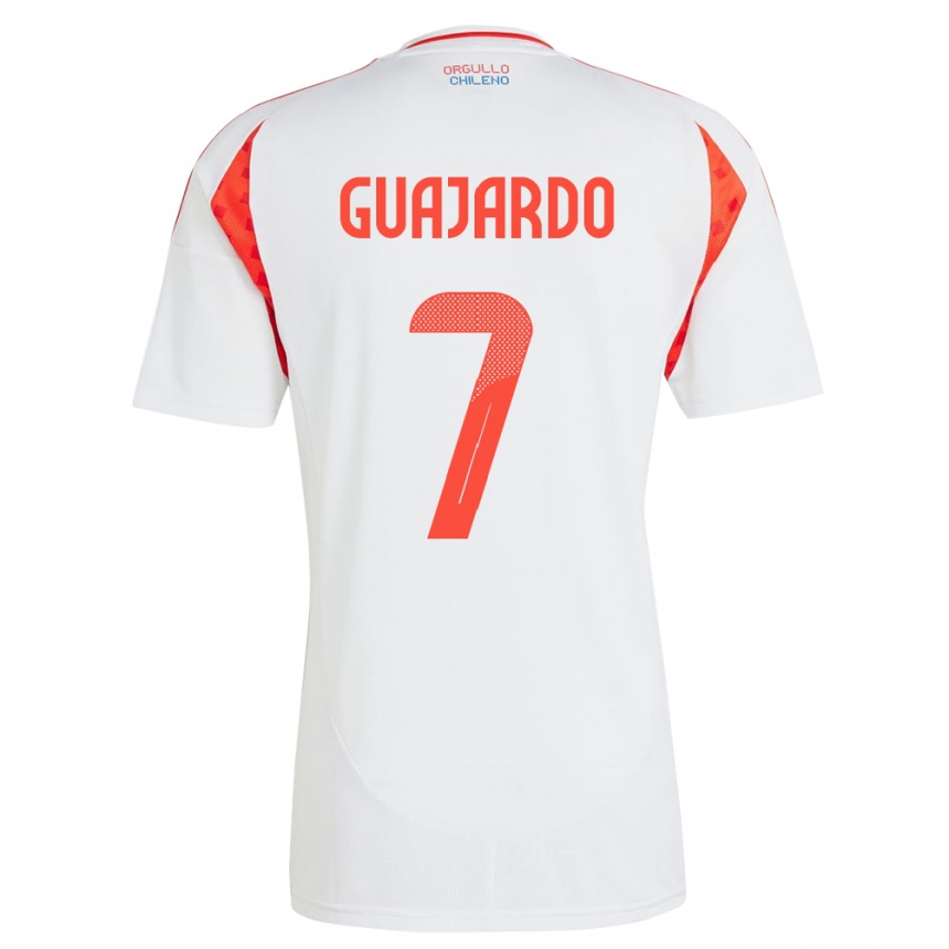 Kids Football Chile Paolo Guajardo #7 White Away Jersey 24-26 T-Shirt Za