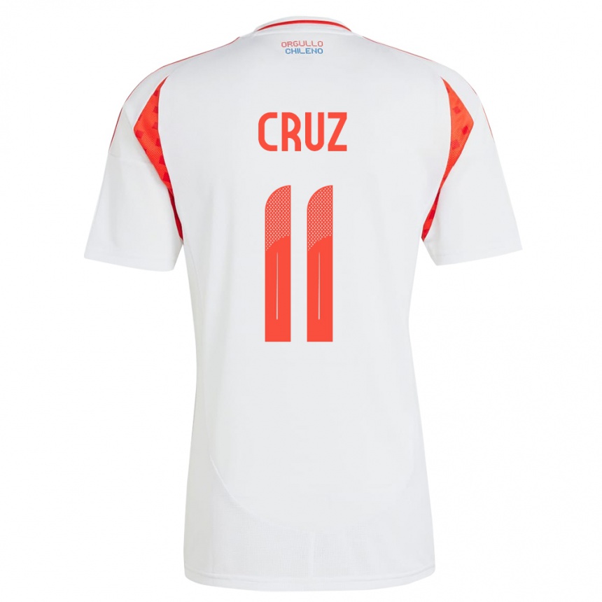 Kids Football Chile Joan Cruz #11 White Away Jersey 24-26 T-Shirt Za