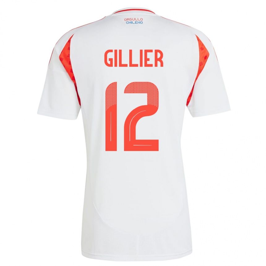 Kids Football Chile Thomas Gillier #12 White Away Jersey 24-26 T-Shirt Za