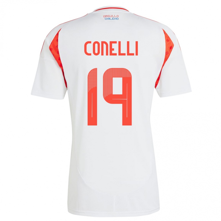 Kids Football Chile Vicente Conelli #19 White Away Jersey 24-26 T-Shirt Za