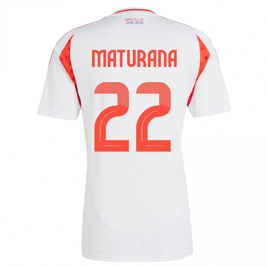 Kids Football Chile Martín Maturana #22 White Away Jersey 24-26 T-Shirt Za