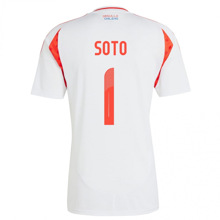 Kids Football Chile Fernando Soto #1 White Away Jersey 24-26 T-Shirt Za